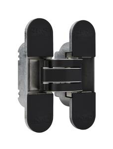 Петля дверная скрытая CEMOM универсальная, 3D, 111,5х29 мм, 80 кг, черный мат., с 4 пласт. колпачками Изображение 1