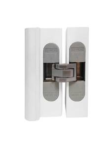 Петля дверная скрытая CEMOM универсальная, 3D, 111,5х29 мм, 80 кг, сатин хром., с 4 пласт. колпачками Изображение 3