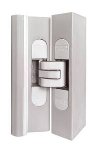 Петля дверная скрытая универсальная, 3D, 120x27 мм, 60 кг, белый мат., с 4 пласт. колпачками Изображение 4