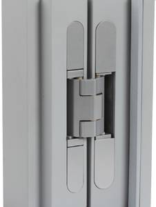 Петля дверная скрытая универсальная, 3D, 155x18/21 мм, 80 кг, цамак хром сатин., с 4 алюм. колпачками Изображение 5