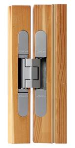 Петля дверная скрытая универсальная, 3D, 155x18/21 мм, 80 кг, цамак хром сатин., с 4 алюм. колпачками Изображение 6