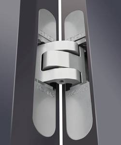 Петля дверная скрытая универсальная, 3D, 160х28 мм, 100 кг, сатин хром., с 4 металл. колпачками Изображение 7