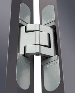 Петля дверная скрытая универсальная, 3D, 200х32/37 мм, 130 кг, сатин хром., с 4 металл. колпачками Изображение 7