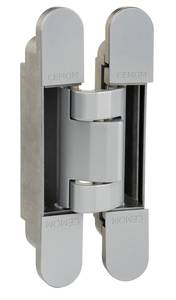 Петля дверная скрытая универсальная, 3D, 200х32 мм, 150 кг, сатин хром., с 4 металл. колпачками Изображение