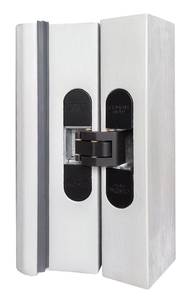Петля дверная CEMOM скрытая универсальная, 3D, 95x23 мм, 60 кг, цамак, черный матовый, с 4 пластиковыми колпачками Изображение 3