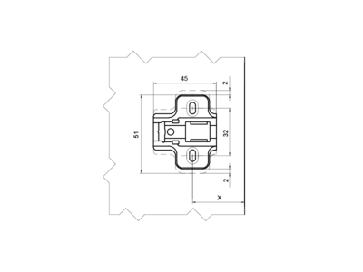 Планка монтажная для петель мебельных Firmax серии Click-On (H=0) Изображение 2