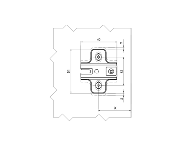 Монтажная планка для петли мебельной Firmax серии Slide-On (H=0) Изображение 2