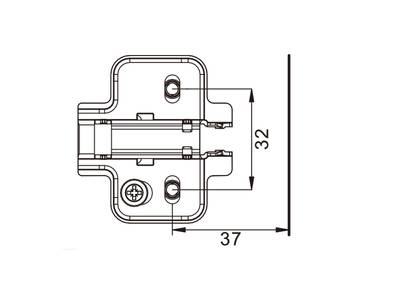 Планка монтажная для петель DTC Pivot Star Anyway Clip-on, H=0, крестовая с эксцентриковой регулировной по высоте, под саморез (в комплекте) Изображение 5