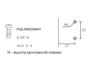 Планка монтажная для петель Firmax Smartline Clip On, Soft-Close, H=2, крестовая, евровинт Изображение 2