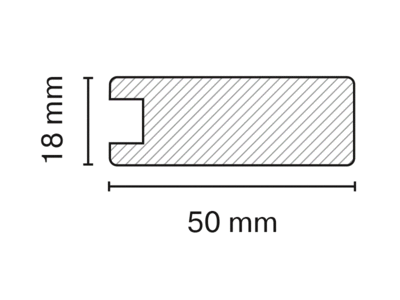 1004-Y Профиль AGT МДФ белый глянец (601), 18*50*2795 Изображение 2