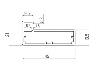 Профиль 45/9  для рамочных фасадов FIRMAX, 5800 мм, белый матовый Изображение