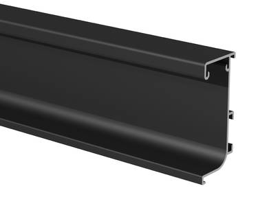 Профиль GOLA FIRMAX L-образный для нижних баз с пазом д/светодиодной ленты, L=4200mm, алюминий черный Изображение