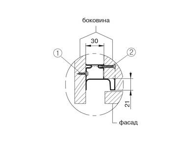 Профиль GOLA FIRMAX вертикальный боковой L=3000mm, алюминий шампань Изображение 3