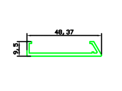 Профиль дополнительный под каретки для всех типов дверей без обработки L=1000 25506901120 Изображение