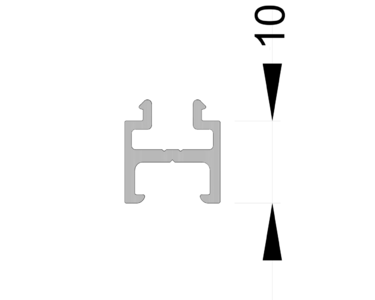 Профиль фасадный дополнительный ALUMARK (с вертикальным и горизонтальным изломом) 10 мм 6м Неокрашенный Изображение