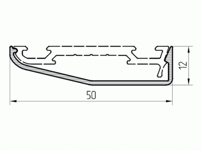 Профиль крышки декоратив для наклон поверхн 12мм (6,8м), RAL9016 Изображение