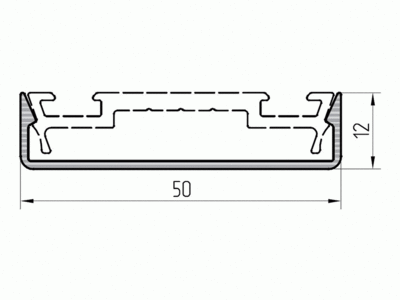 Профиль крышки декоративной 12мм (6,8м), белый RAL9016 Изображение
