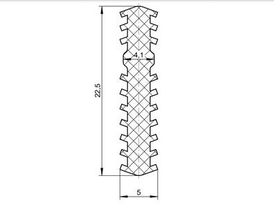 Стыковочный профиль 5x22.5 мм, L=2050 мм, черный Изображение 2