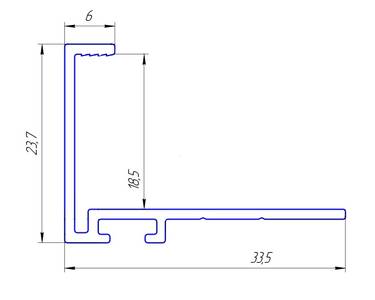 Профиль торцевой для фасадов 18 мм, серия MONA, L=3000 мм, алюминий, черный. Изображение 2