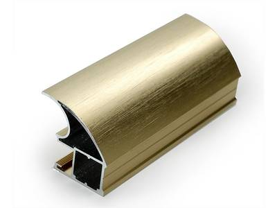 Профиль-ручка асимметричная широкая, алюминий, браш золото, L=5400 мм FIRMAX Изображение