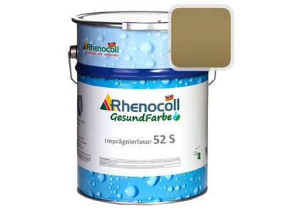 Лак фасадный Rhenocoll Impragnierlasur 52S c защитой от синевы, "Gelb 1.40", шелковисто-глянцевый 1л Изображение 1