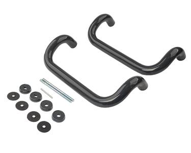 Ручка офисная изогнутая 300мм с креплением антрацит RAL7016, до 80мм. Изображение