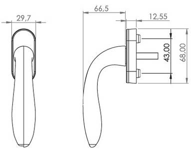 Ручка оконная Ada Acoustic, 38mm, белый (RAL9016) Изображение 2