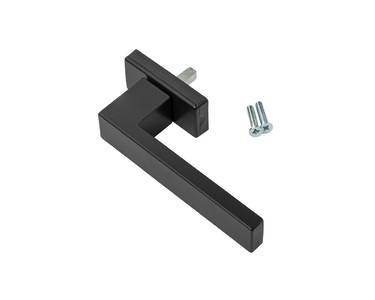 Ручка оконная Internika DUBLIN, штифт 20 мм, алюминиевая, 2 винта, антрацит матовый RAL7021M (45°) Изображение