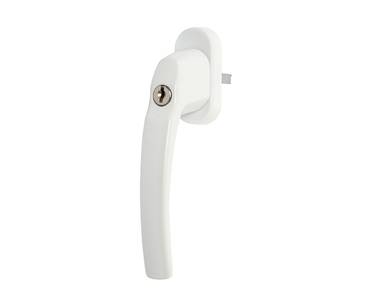 Ручка оконная Internika FILIZ с ключом-кнопкой, 38 мм, 45°, 2 винта, белый RAL9016 Изображение 2