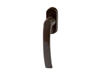 Ручка оконная Internika Tolstoy алюминиевая 37 мм (RAL 8019) коричневый, 45° + 2 винта 5х45 Изображение 3