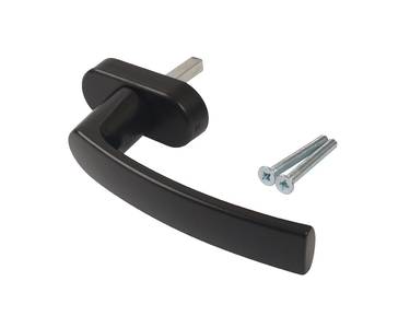 Ручка оконная Internika Venera штифт 37 мм, 45°, овальная розетка черна, 2 винта Изображение