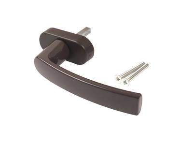 Ручка оконная Internika Venera штифт 37 мм, 45°, овальная розетка  коричневый, 2 винта Изображение