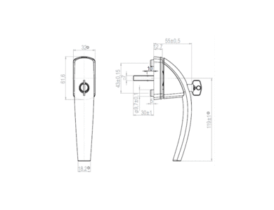 Ручка оконная с ключом Roto Swing, 37 мм, темная бронза + 2 винта 5х45 Изображение 5