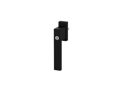 Ручка оконная с ключом Internika DUBLIN 35 мм, алюминиевая, 2 винта, черный матовый RAL9005M (45°) Изображение