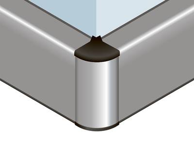 Угловой соед. элемент прямоугольного пристеночного бортика SCILM 90° [внешний угол] (пластик, серый) Изображение