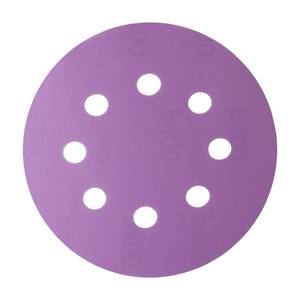 Шлиф круг HANKO PP627 Purple Paper 125мм 8отв Р120 на бум основе липучка Изображение