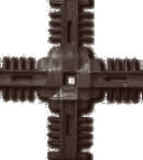 Соединение крестовое с отверстием под буффер Isabel коричневое Изображение 1