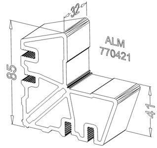 Соединитель угловой внутренний 32 мм, для ALM270180, 181, 283, 284, 287 Изображение 2