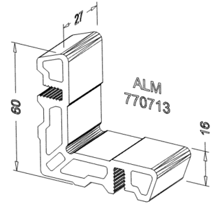 Соединитель угловой внутр. для ALM270202 Изображение 2