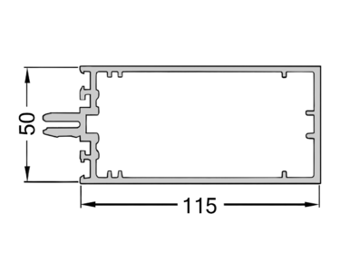 Стойка и ригель ALUMARK 115 мм 6.8м неокрашенный Изображение
