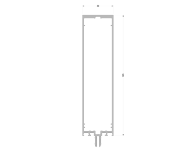 Стойка и ригель ALUMARK 195 мм 6.8м неокрашенный Изображение