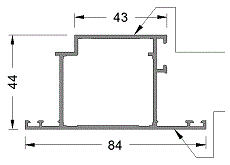 Створка-T дверная ALUMARK 84/43 мм 6.5м неокрашенный Изображение