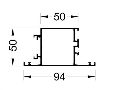 Створка дверная ALUMARK 94/50 мм 6.5м Белая RAL9016 Изображение