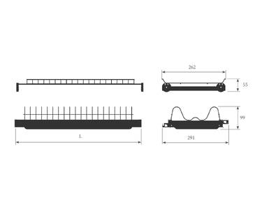 Сушка 2-х уровневая для тарелок/чашек в базу 400мм(для плиты 16мм), с рамой, с пласт. поддоном, антрацит Изображение 2