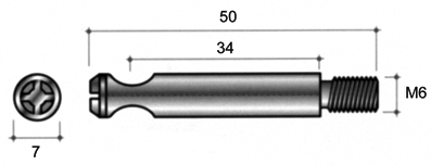 Дюбель стяжки конической D7x50мм, М6, сталь, цинковое покрытие TF18 Изображение 2