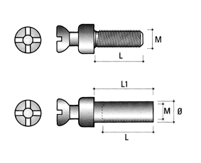 Дюбель проходной двухсторонний (винт) для стяжки пд., L=12мм, М4, сталь, цинк. покр. TI09 Изображение 2