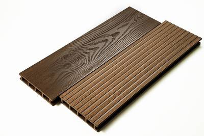 Террасная доска двухсторонний Комфорт крупный вельвет с брашингом/текстура дерева шоколад25х145х6000 мм (0.87 кв.м.) Изображение