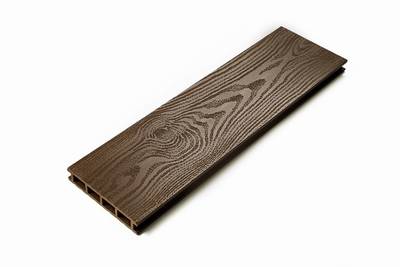 Террасная доска двухсторонний Комфорт крупный вельвет с брашингом/текстура дерева шоколад25х145х6000 мм (0.87 кв.м.) Изображение 2