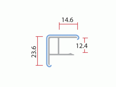 Торцевая заглушка/соединитель 90° кухонного цоколя ALPHALUX, L=0.66м, белый глянцевый, пластик Изображение 2