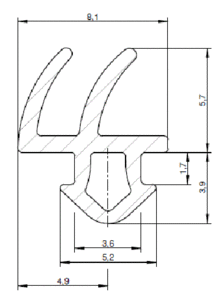 Уплотнитель DEVENTER совместим с профилем Rehau (рама, створка), чёрный Изображение